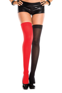 Jester Mismatch Opaque Thigh High Stockings Jester Mismatch Opaque Thigh High Stockings