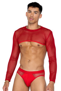 Men's Long Sleeve Mesh Crop Top Men's Long Sleeve Mesh Crop Top