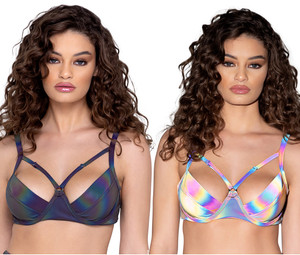 Reflective Strappy Cutout Underwire Bra Top Reflective Strappy Cutout Underwire Bra Top