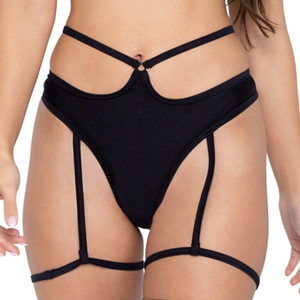 High Waisted Strappy Garter Strap Thong Shorts High Waisted Strappy Garter Strap Thong Shorts