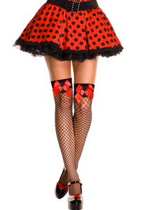 Ladybugs and Bows Fishnet Thigh High Stockings Ladybugs and Bows Fishnet Thigh High Stockings
