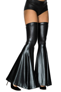 Wet Look Bell Bottom Thigh High Leg Warmers