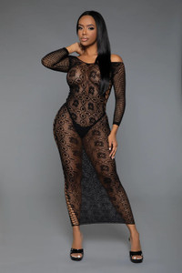 Off Shoulder Long Sleeve Floral Lace & Net Midaxi Dress Off Shoulder Long Sleeve Floral Lace & Net Midaxi Dress