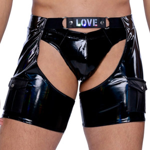 Men's Vinyl Light-Up Love Short Chaps