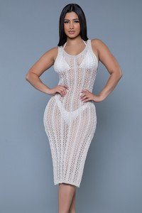 Crochet Sleeveless Cover Up Mini Dress Crochet Sleeveless Cover Up Mini Dress