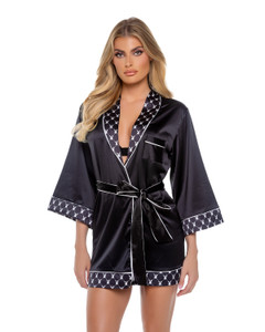 Playboy Bunny Smoke Lounge Satin Robe Playboy Bunny Smoke Lounge Satin Robe