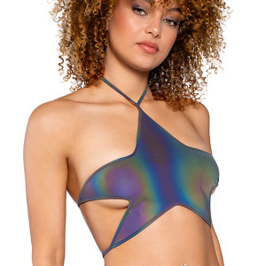 Reflective Halter Star Top