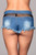 Cheeky Fishnet Top Distressed Jean Shorts