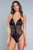 Plunging Halter Mesh and Lace G-String Teddy