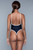 Two-Tone Plunging Thong One Piece Swimsuit