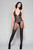 Striped Plunging Halter Crotchless Bodystocking
