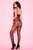 Sheer O-Ring Strappy Cage Print Bodystocking