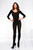 Opaque Long Sleeve Scoop Neck Bodystocking
