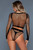 Fence Net Long Sleeve Crop Top and Bottoms Set