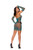 Crochet Halter Fishnet Mini Dress & Gloves