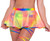 Rainbow Tie Dye Fishnet Flare Mini Skirt