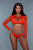 Mesh Long Sleeve Keyhole Top Bikini Set