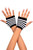 Black & White Striped Fingerless Gloves