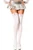 Lacing Lace Top Opaque Thigh High Stockings