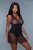 Plunging Mesh Babydoll with Opaque Bodysuit