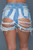 High Waist Distressed Cutout Shorts