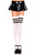 Striped Top Opaque Referee Style Thigh Highs