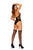 Diamond Net Cutout Striped Teddy & Stockings