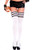 White Athletic Striped Top Thigh High Socks
