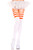White Athletic Striped Top Thigh High Socks