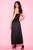 Long Satin and Lace V-Neck Gown