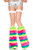 Rainbow Faux Fur Knee High Leg Warmers