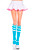 White Striped Top Colorful Acrylic Knee High Socks