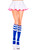 White Striped Top Colorful Acrylic Knee High Socks