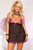 Sheer Mesh and Ribbon Trim Babydoll and G-String Set
