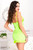 Plunging Keyhole Lace Trim Neon Mini Dress Plunging Keyhole Lace Trim Neon Mini Dress