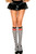 Opaque Checkerboard Print Skull Top Knee Highs