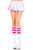 Striped Top Acrylic Pink Knee High Socks
