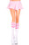 Striped Top Acrylic Pink Knee High Socks