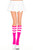 Striped Top Acrylic Pink Knee High Socks