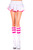 Striped Top Acrylic Pink Knee High Socks