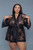 Sheer Floral Lace and Satin Short Robe