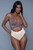 Two-Tone Plunging Cutout Criss-Cross Swimsuit Two-Tone Plunging Cutout Criss-Cross Swimsuit