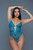 Mesh and Lace Chain Strap Underwire Thong Bodysuit