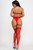 Halter Neck Cutout Thong Bodysuit & Heart Stockings Set