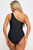 One Shoulder Tiger Mesh Swimsuit