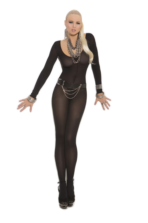 Opaque Long Sleeve Bodystocking