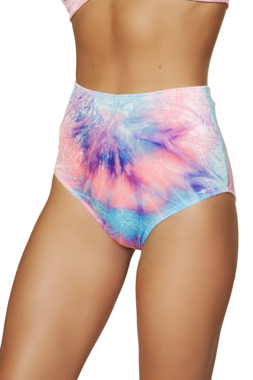 Tie Dye Velvet High Waisted Shorts