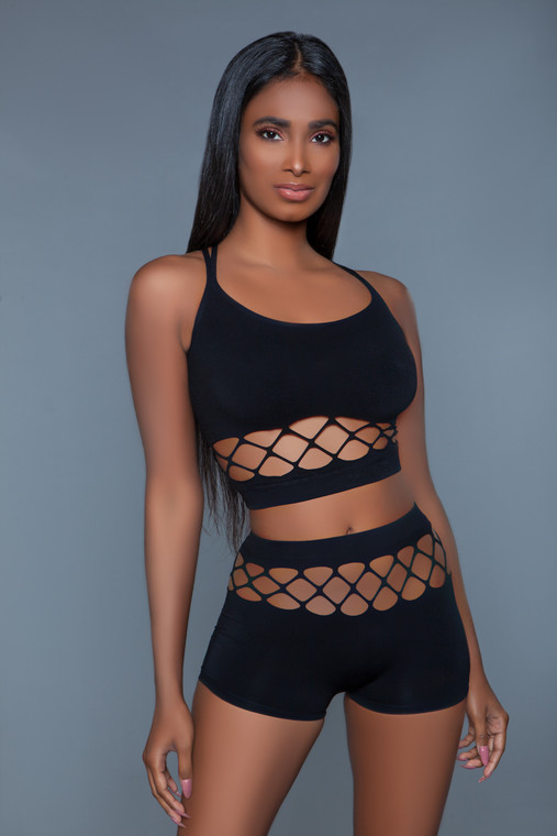 Fence Net Tank Top and Booty Shorts