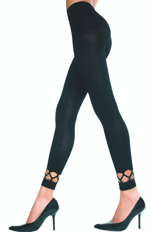 Crochet Ankle Spandex Opaque Leggings