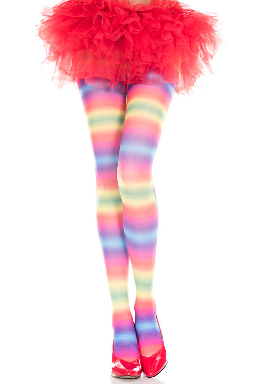 Rainbow Striped Pantyhose